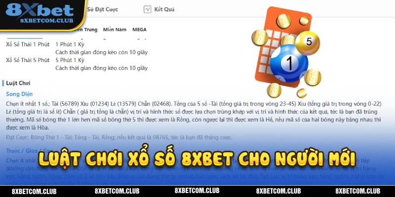 Luật chơi của hình thức giải trí xổ số 8XBET