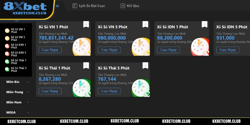 Khám phá xổ số siêu tốc tại nhà cái 8XBET